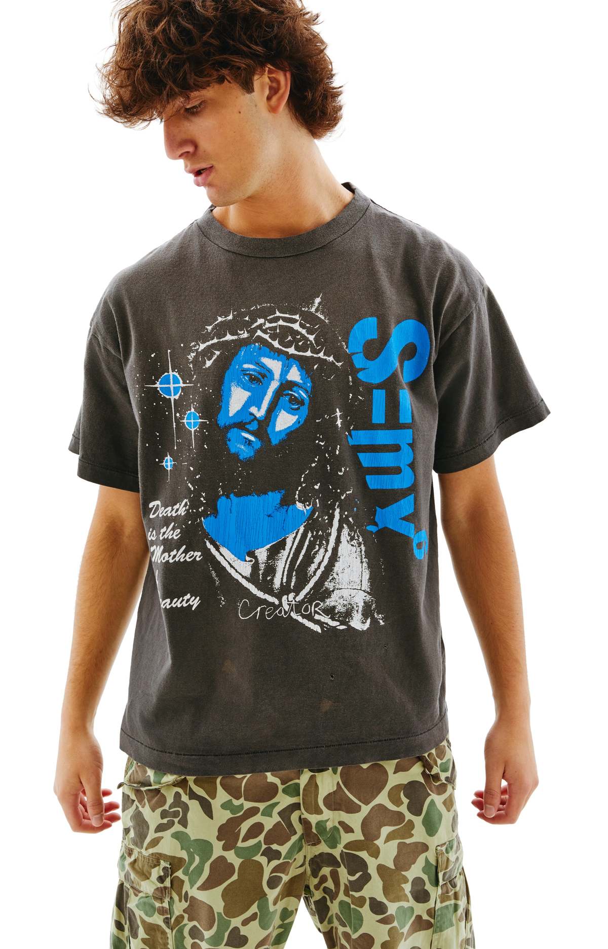 Saint Michael Death is MTHR T-shirt - Black | Garmentory