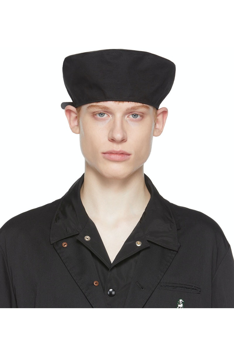 希少 美品 19ss UNDERCOVER BERET UNDERCOVER-Black-Canvas-Beret-
