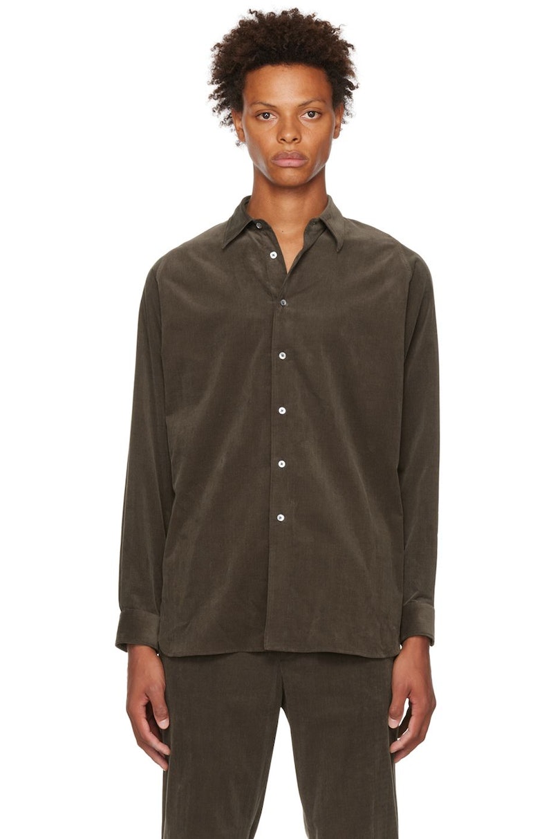 AURALEE オーラリー FINX LIGHT CORDUROY SHIRTS AURALEE Finx Light Shirt - Brown | Garmentory