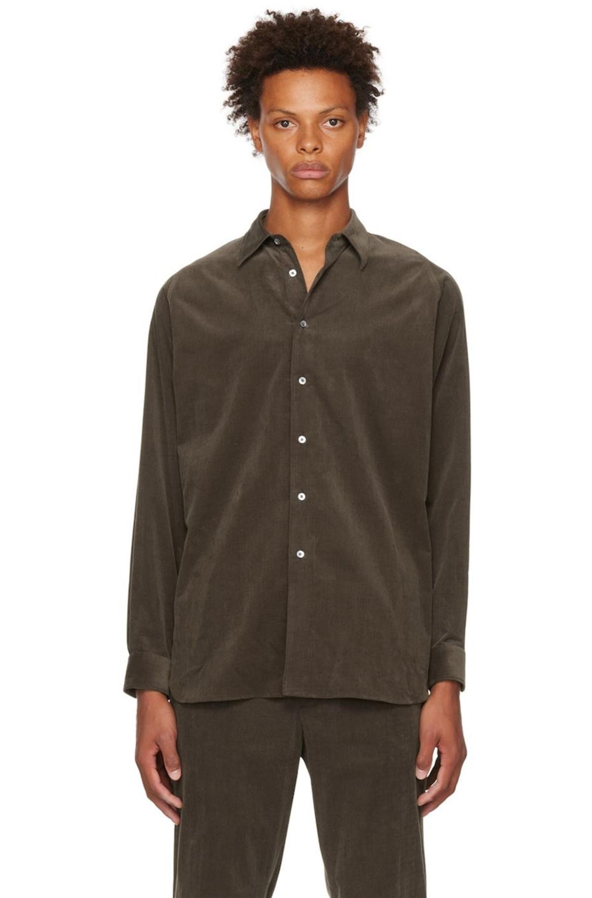 トップス Auralee FINX CORDUROY SHIRT sample AURALEE Finx Light Shirt - Brown | Garmentory