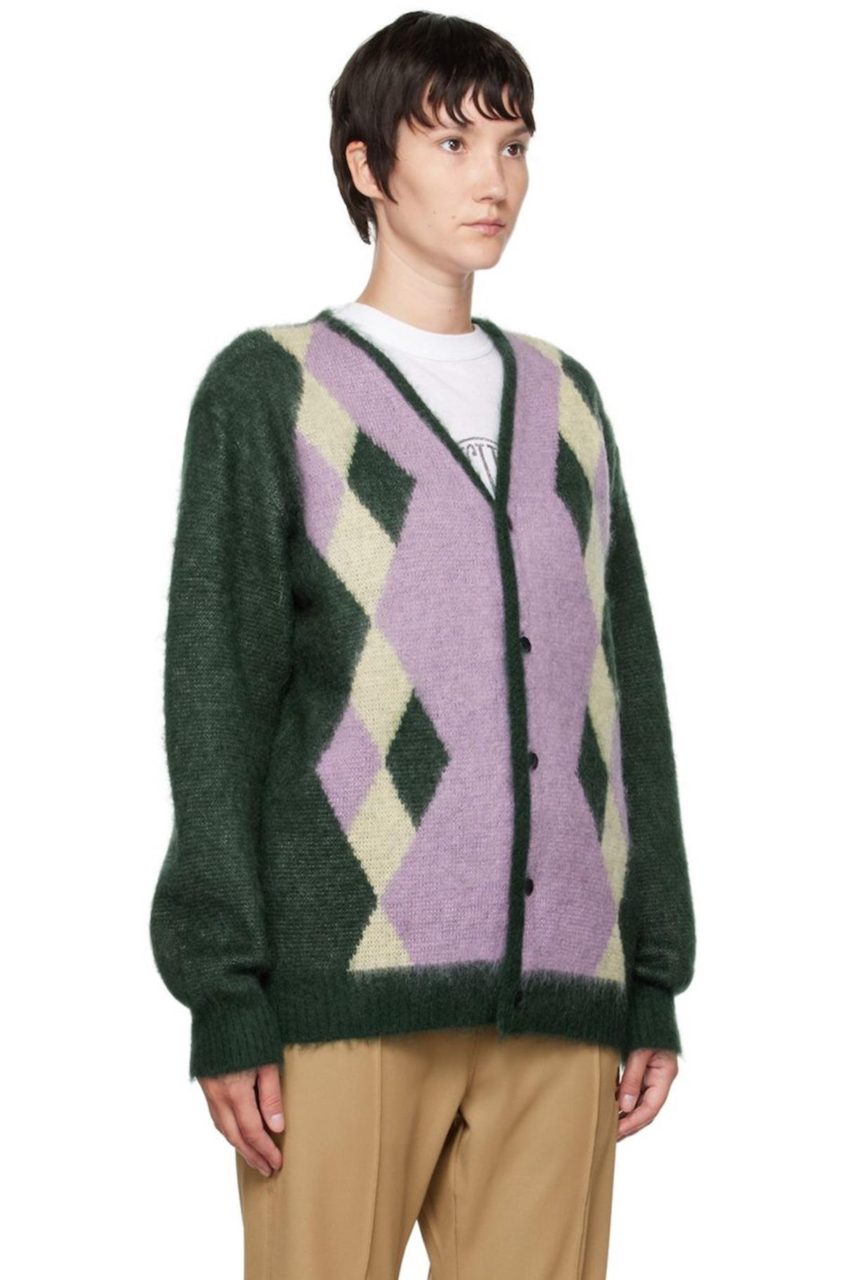 Needles Argyle Cardigan - Green | Garmentory