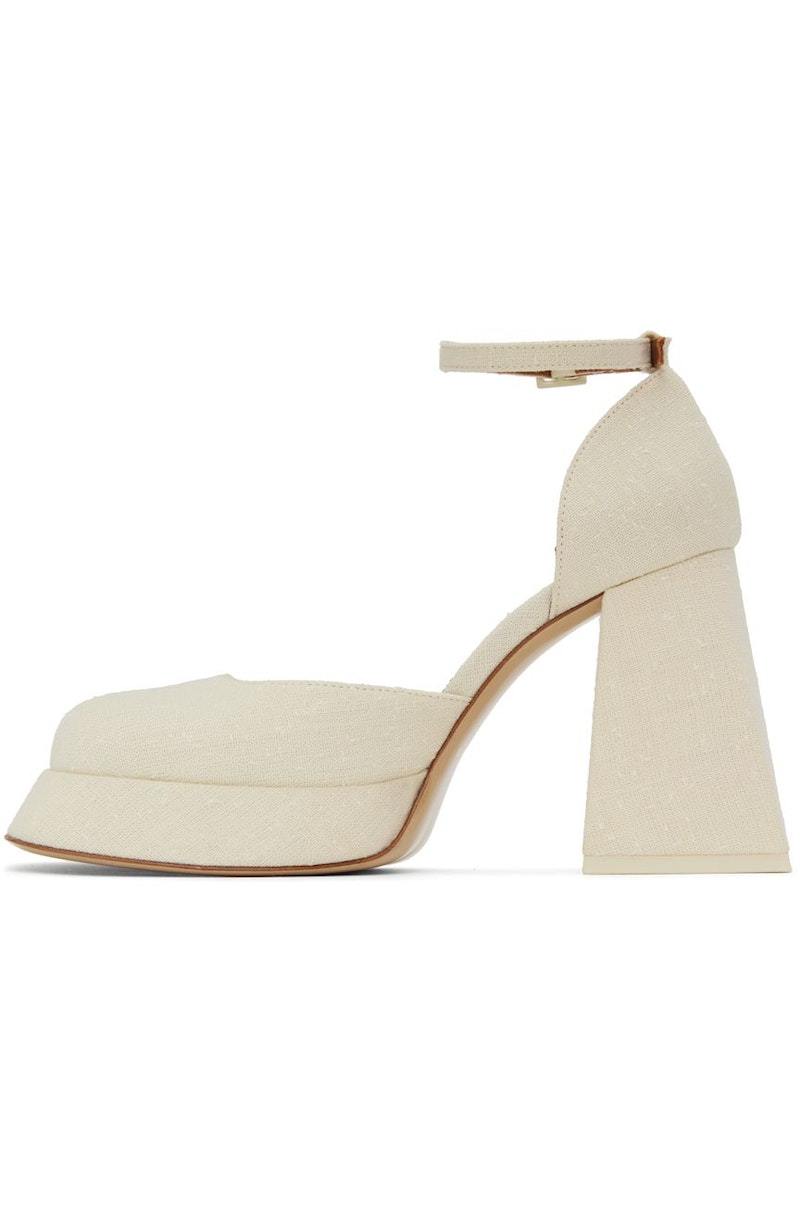 【関税込み】Shushu/Tong ヒール Shushu/Tong Off White Platform Heels - Beige | Garmentory