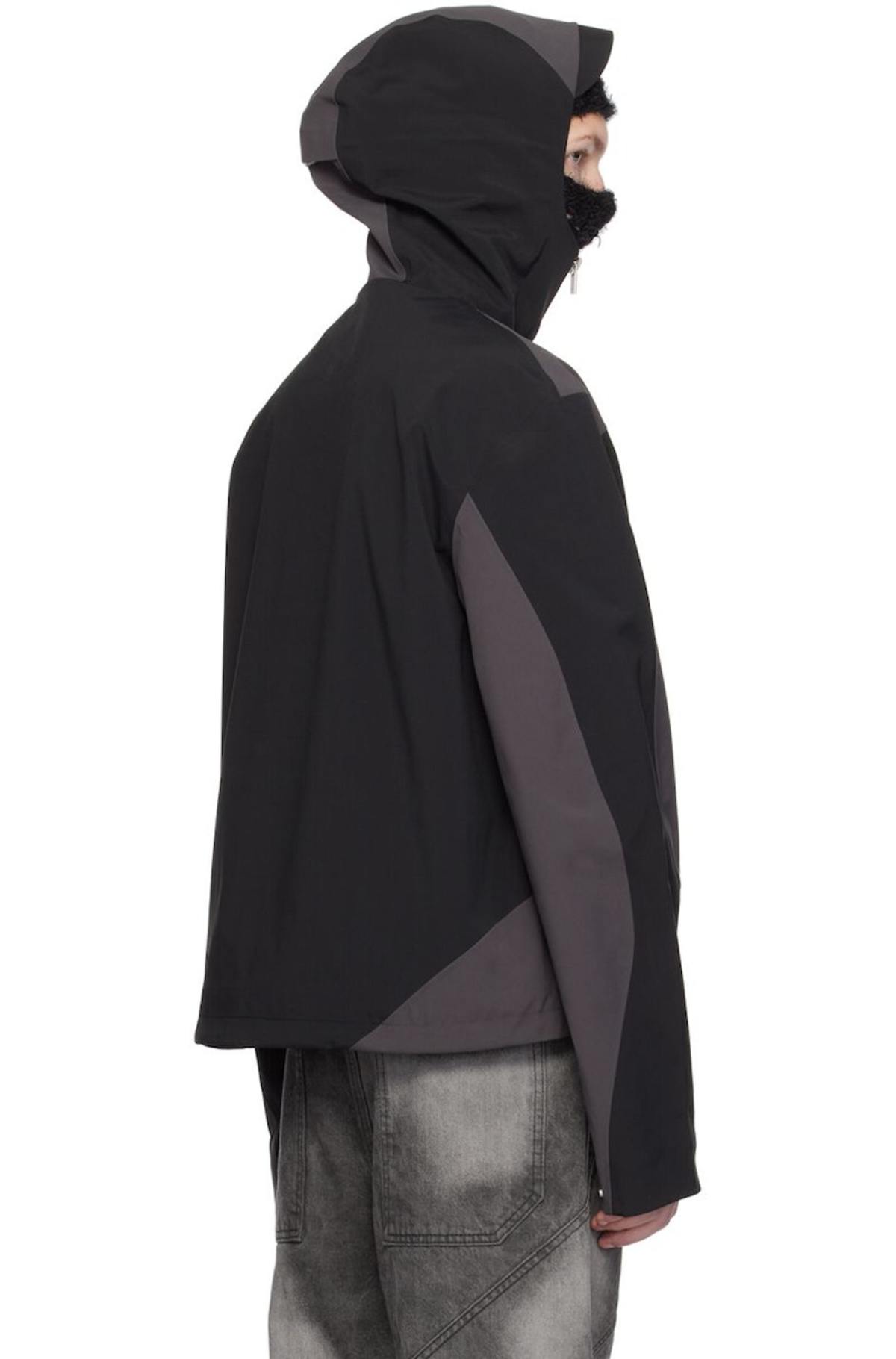 Heliot Emil Black & Gray Trident Technical Jacket - Black | Garmentory