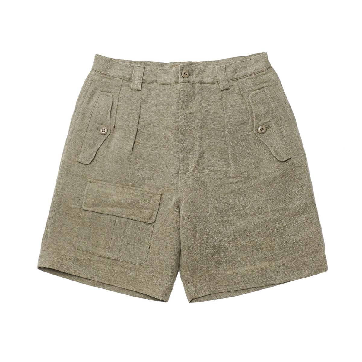 U.SAGE Heavy Linen Shorts - Grey - Image 1 of 6