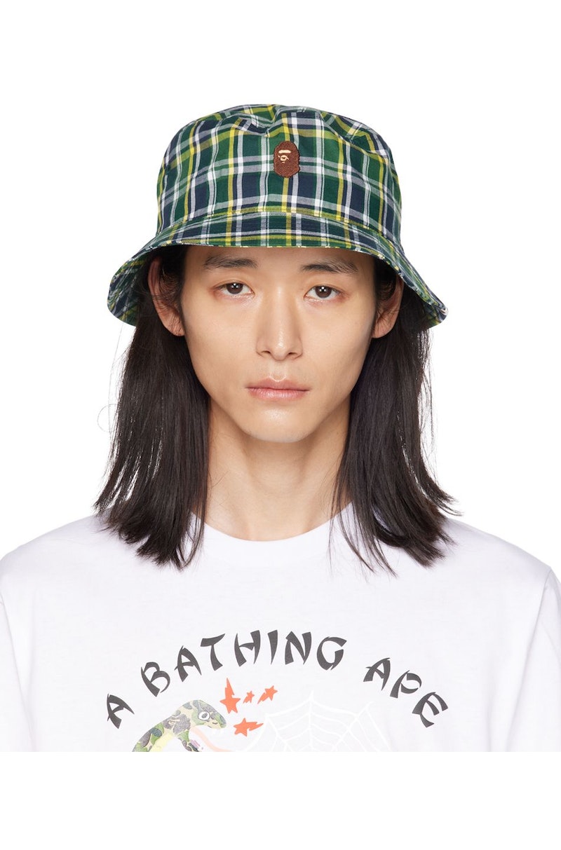 Bape Check Bucket Hat - Green | Garmentory
