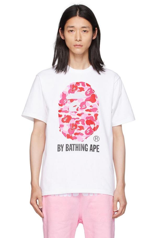 BAPE ABC Camo T-Shirt - White/Pink | Garmentory