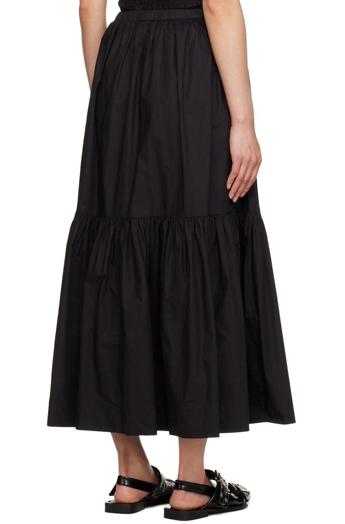 GANNI Flounce Maxi Skirt - Black | Garmentory