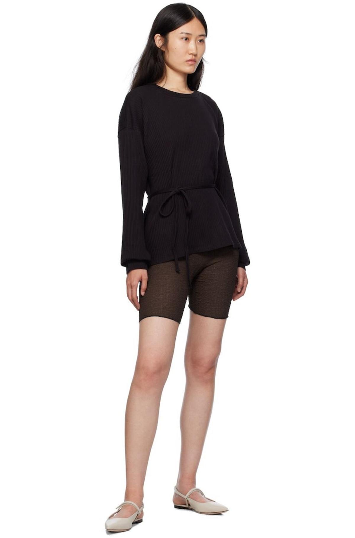 Baserange shaw long sleeve スウェット Baserange: Black Shaw Long Sleeve T-Shirt | SSENSE