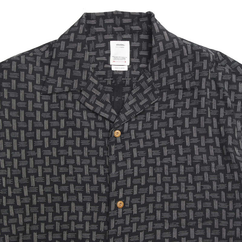 Visvim Wallis S/S Kasuri Shirt - Black | Garmentory