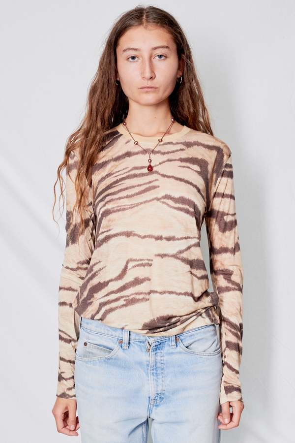 Baserange Long Sleeve Tee - Tiger Print | Garmentory