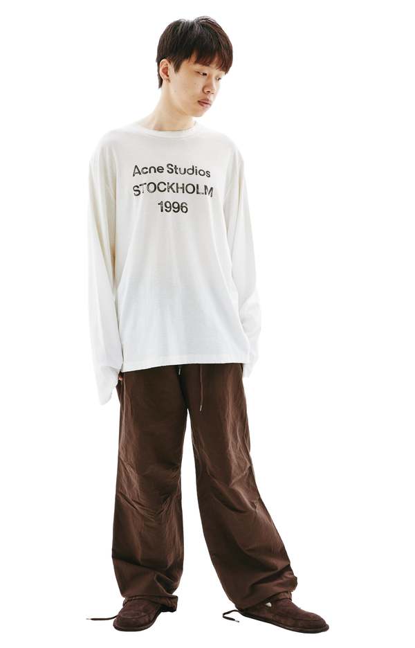 Acne Studios Stockholm Logo Long Sleeve T-shirt - White | Garmentory
