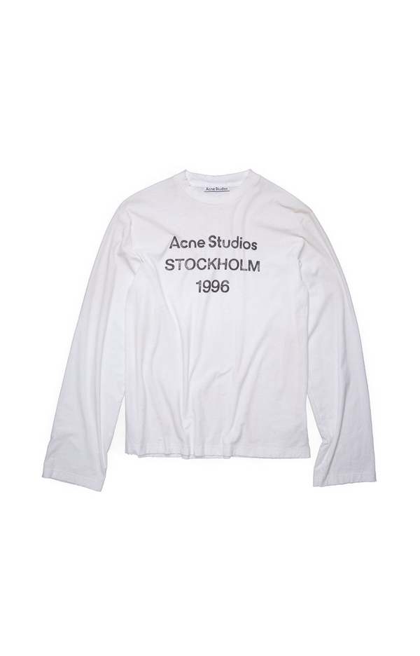 Acne Studios Stockholm Logo Long Sleeve T-shirt - White | Garmentory