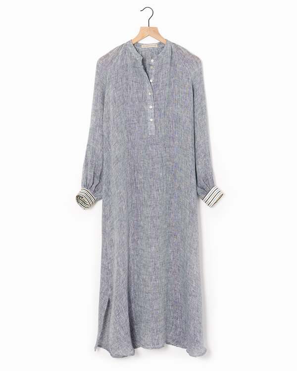 chinese dress ladies 100% Linen Bath Robe with Pockets - Perfect for Spa Days - Women's Bathrobe - Cobalt Blue main image 1