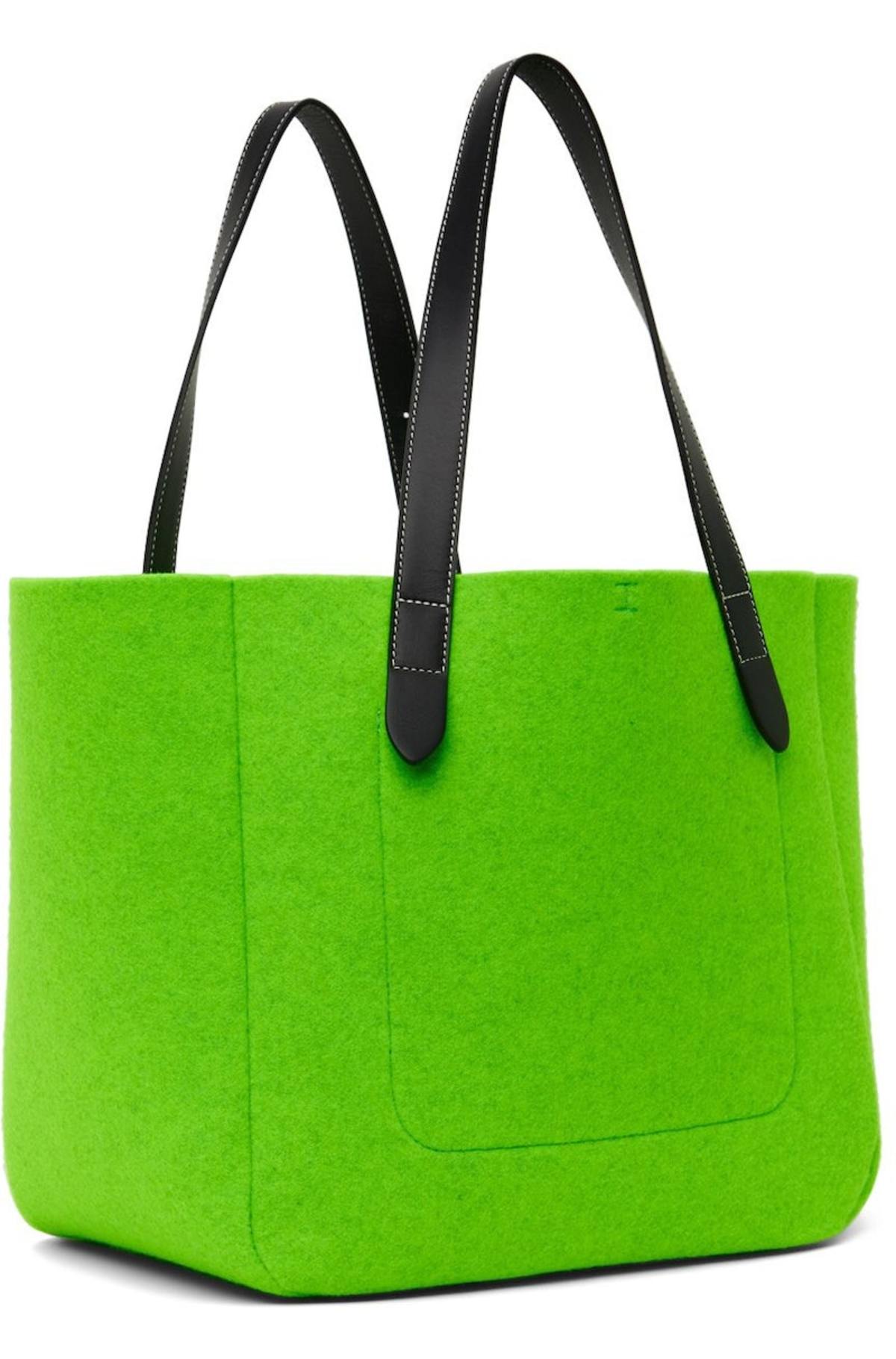 トートバッグ Belt Shopper Bag - J.W. Anderson - Wool - Green JW Anderson Green Belt Tote JW Anderson