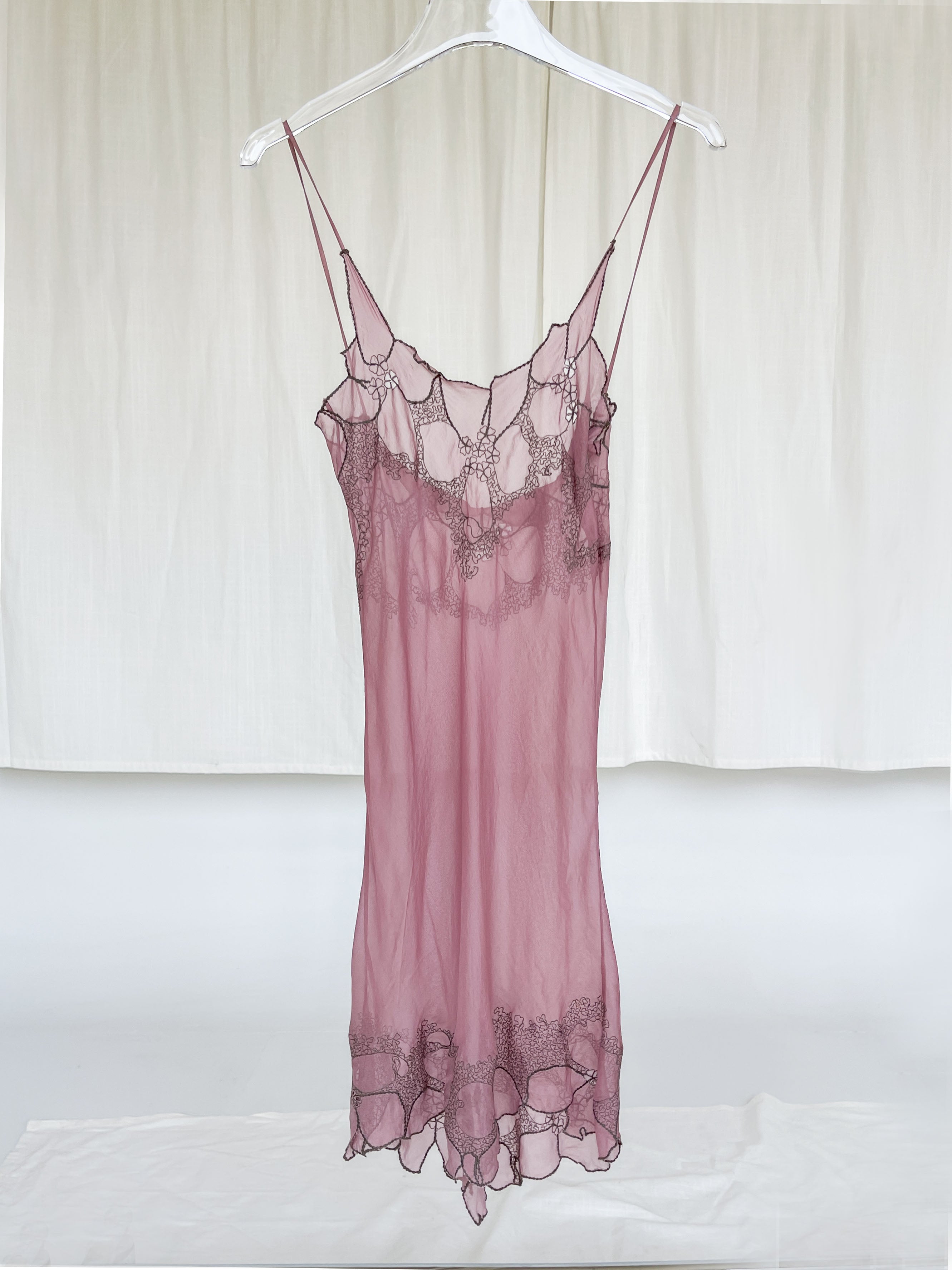 Sheer Silk Slip Dress - Rose | Garmentory