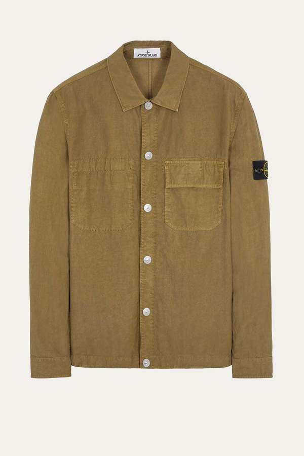 Stone Island 1 Pocket Snap Overshirt 29 - Dark Beige | Garmentory