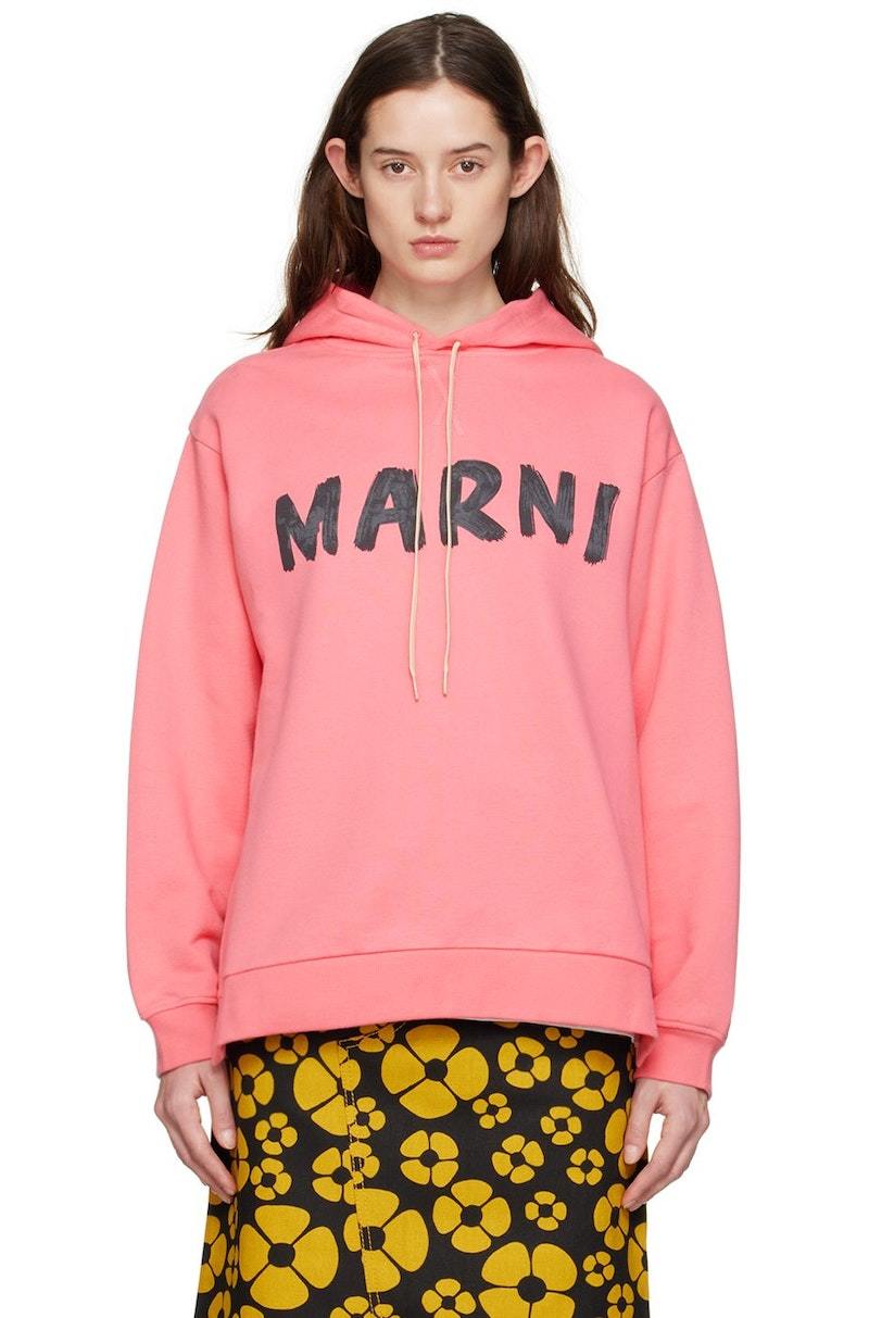 トップス Marni Logo Printed Cropped Hoodie Marni Logo Print Hoodie | White | FARFETCH