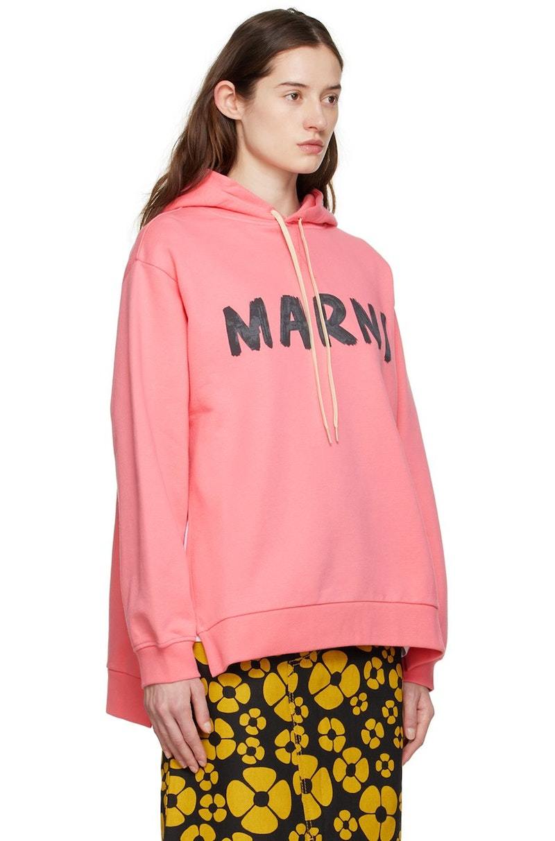 ★MARNI★ Logo Print Hood Pink FUMU0073P8USCU87L1C13 FUMU007 Marni logo-print Cotton Hoodie | Pink | FARFETCH