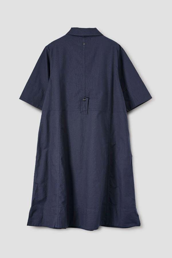 Margaret Howell MHL PULL ON FLARE SHIRT DRESS - BLUE | Garmentory