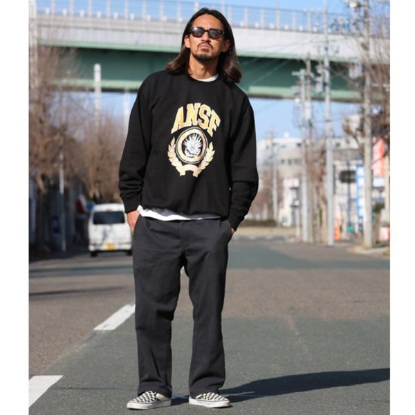 Cactus Club ANSF College Crew French Terry Sweatshirt - Black