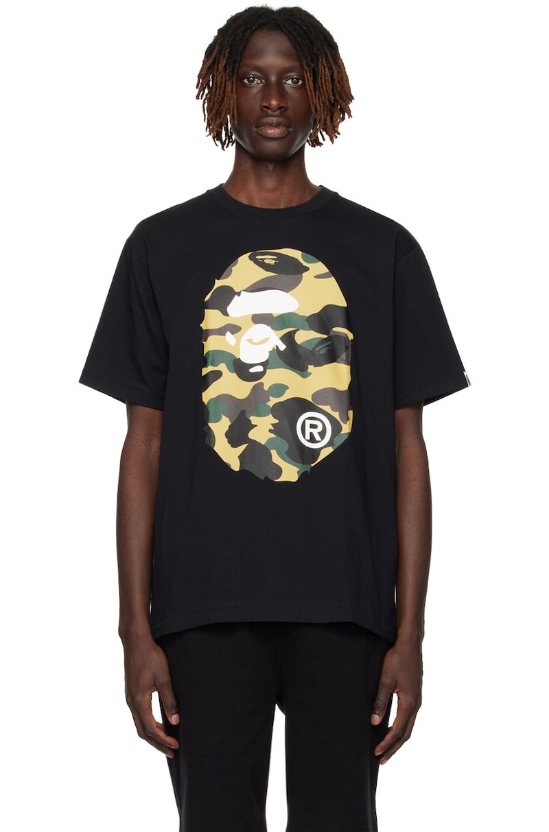 1st camo yellow and black bape shirt