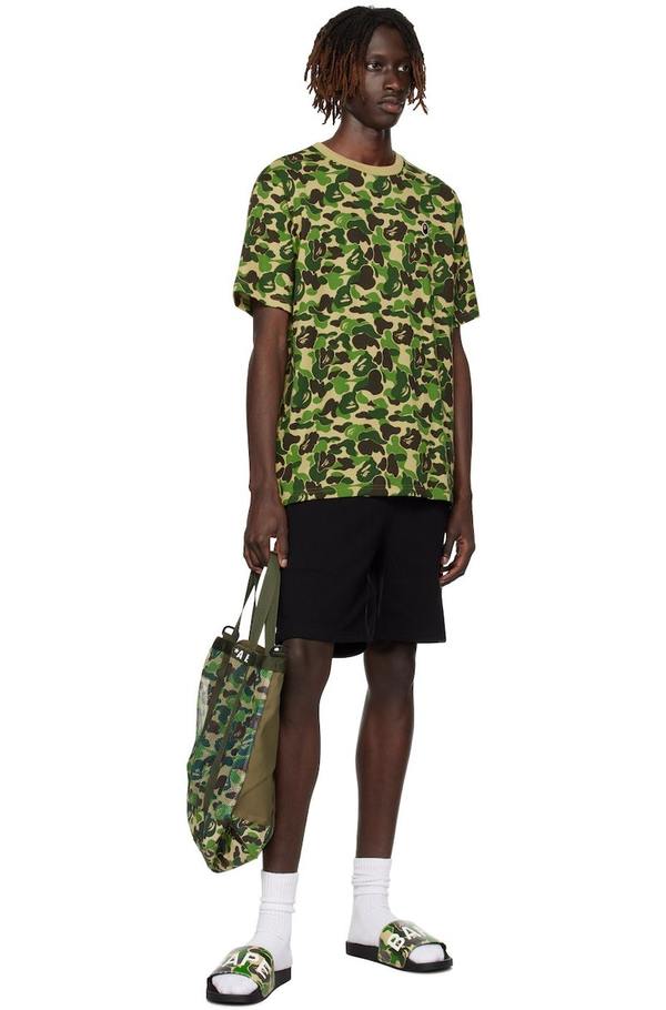 BAPE ABC Camo Slides - Green/Black | Garmentory