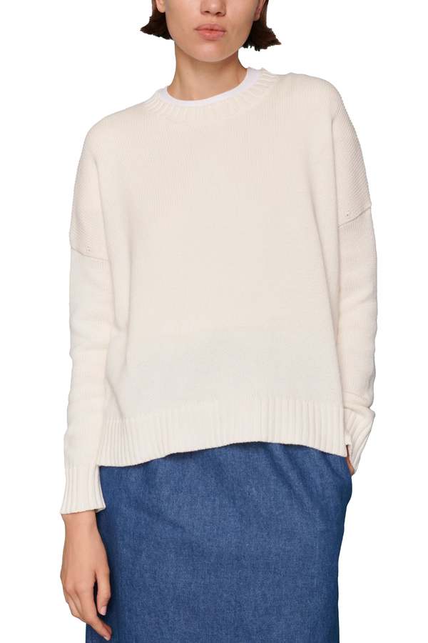 Organic by John Patrick Wide Cotton Pullover - Crme