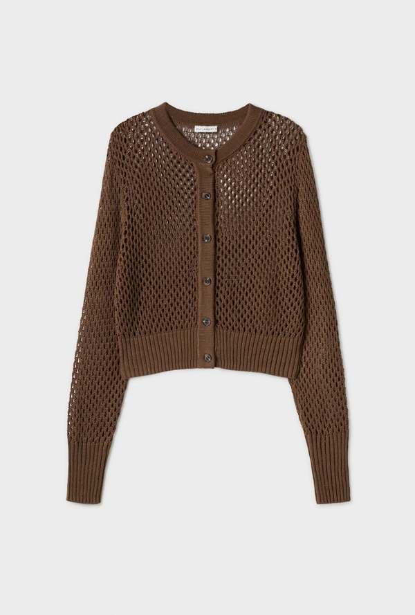 Cropped Cardigan Silk And Cotton Cardigan Black Silk Cotton 3/4