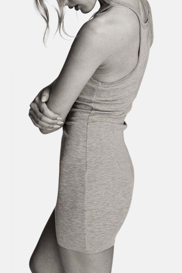 grey tank dress mini Grey Pleated Mini Dress