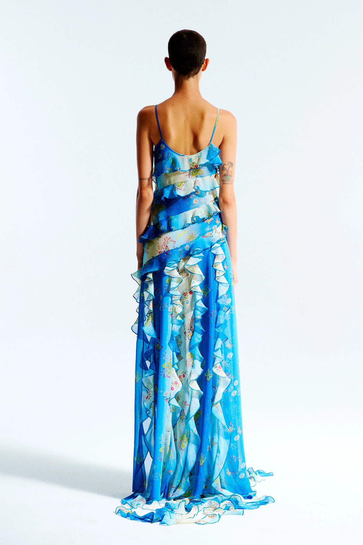 maxi dress with top Rosalia Mesh Maxi Dress