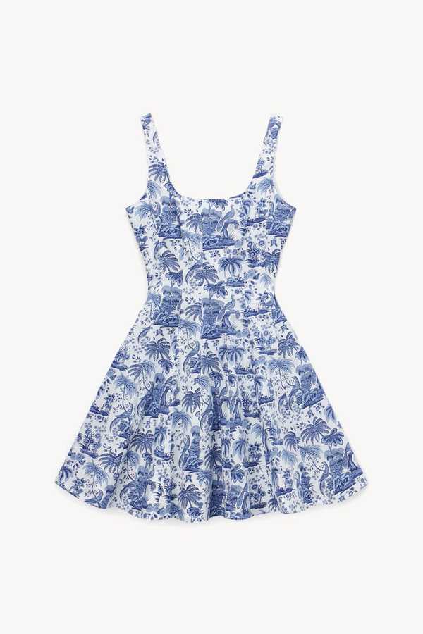 staud mini wells dress denim STAUD Wells Mini Dress