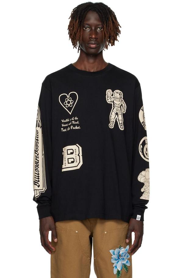 Billionaire Boys Club Printed Long Sleeve T Shirt - Black