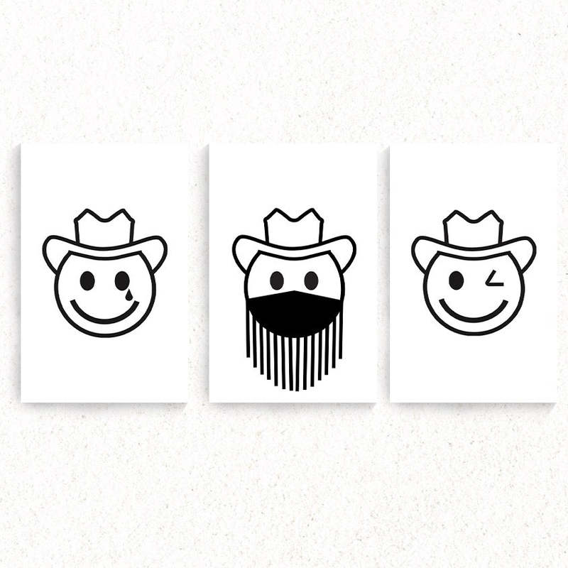 Phoenix General Prints - Cowboy Set of 3 Phoenix General Prints - Cowboy Set of 3