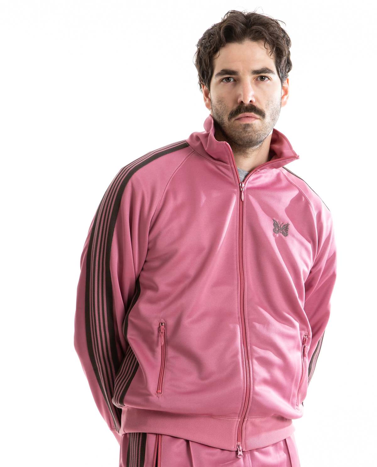 Needles Track Jacket Poly Smooth - Pink | Garmentory