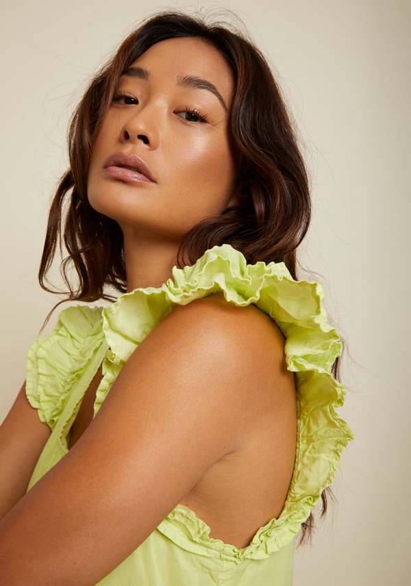Nation Ltd Luella Tiered Mini dress - Tennis Ball | Garmentory