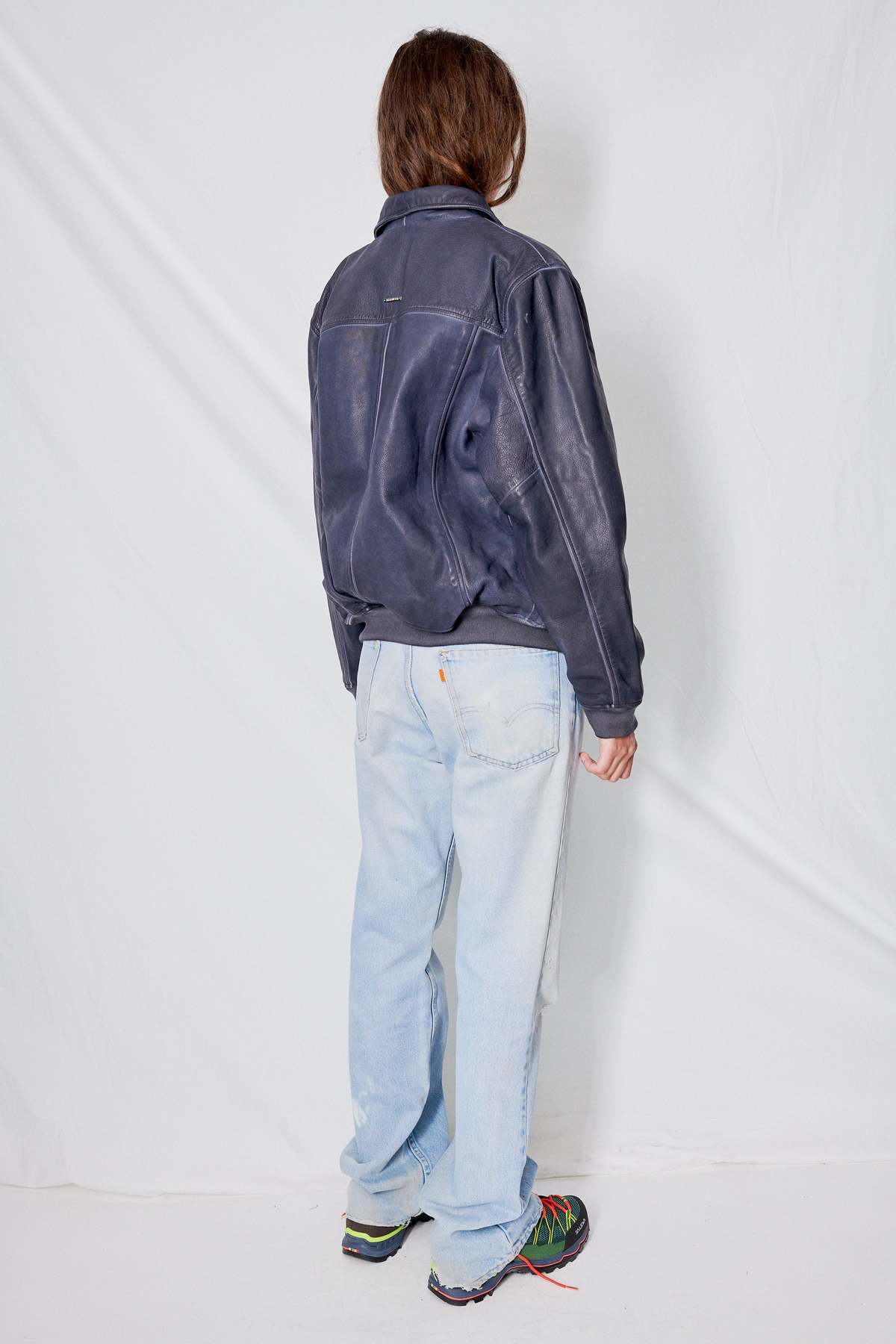 DEADWOOD Leather Coach Jacket - Midnight Blue - Image 4 of 8