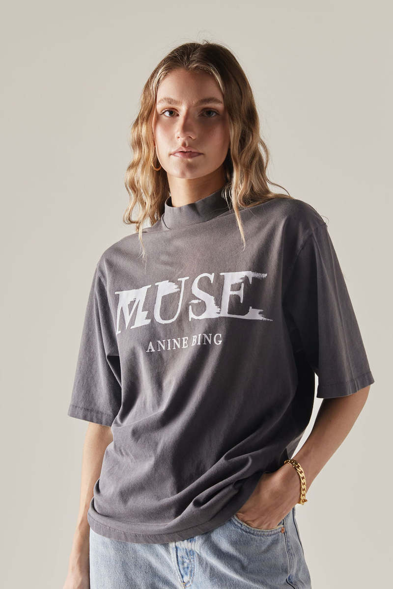 トップス MUSE de Deuxieme Classe*ANINE BING TEE Anine Bing WES TEE PAINTED MUSE - Black | Garmentory