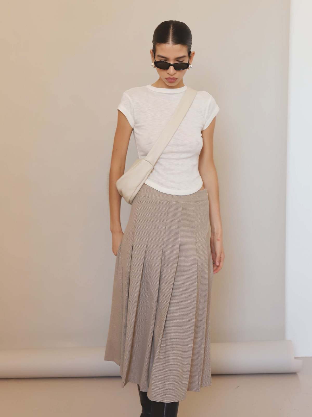 Mod Ref Micro Plaid Pleated Midi Skirt - Image 5 of 5