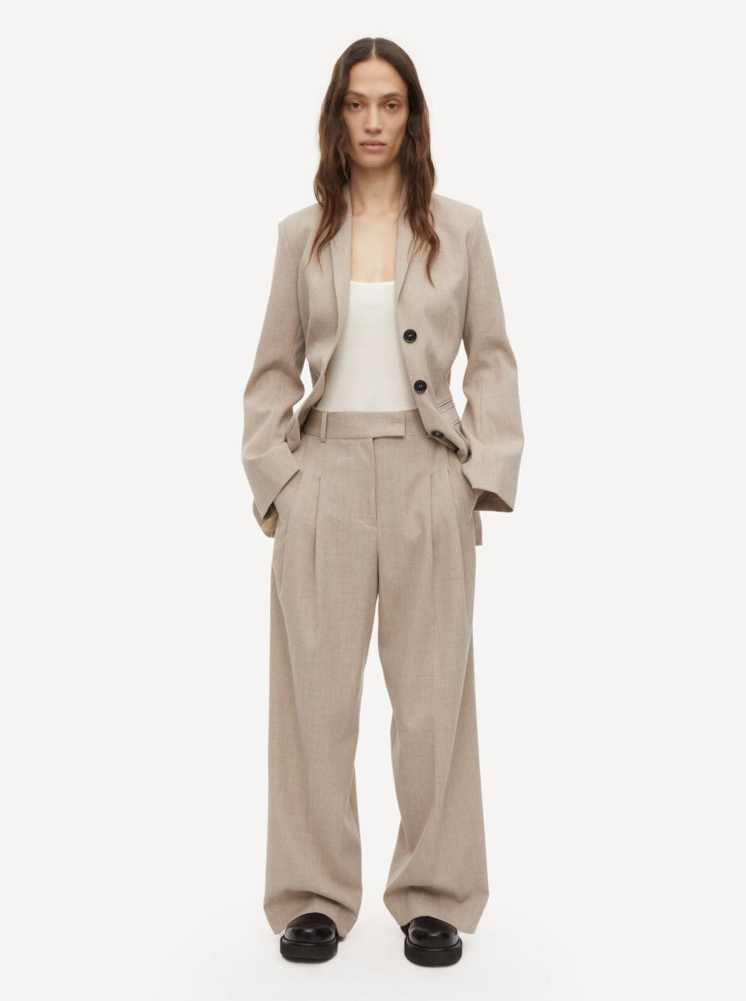 By Malene Birger Cymbaria High-Waist Trouser - Beige Melange