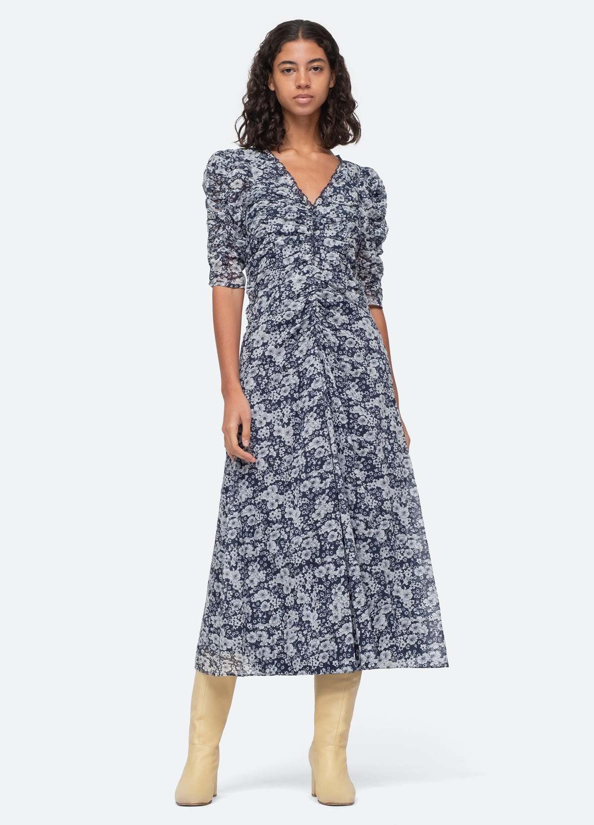 woman off shoulder dress Petal and Pup Women's Santiago Off Shoulder Midi Dress