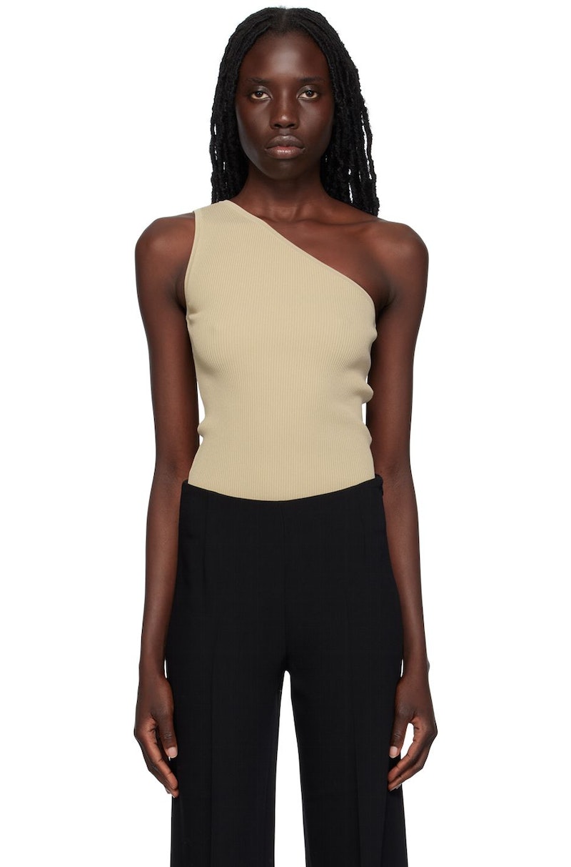Totme Single Shoulder Tank Top Beige