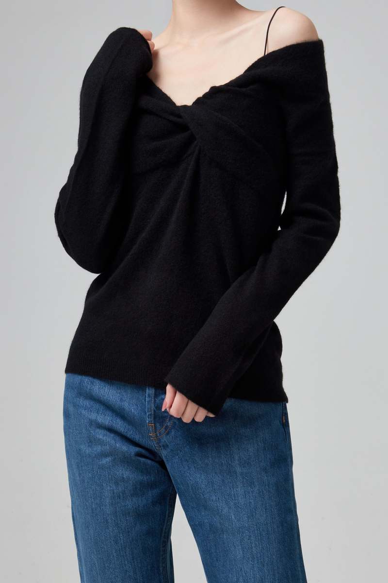 helmut lang off the shoulder top