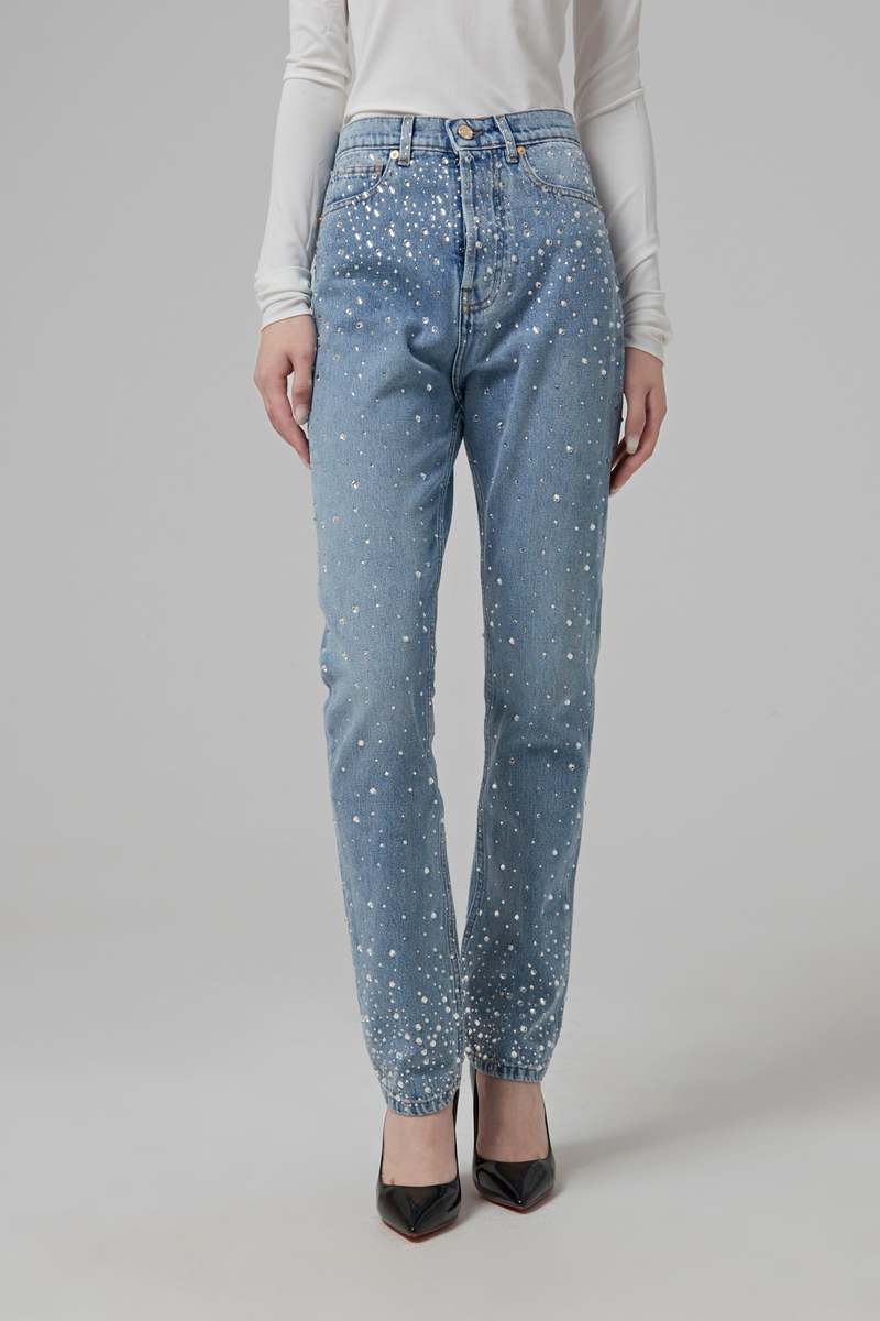 ALEXANDRE VAUTHIER Crystallized Denim Jeans - Indigo Wash
