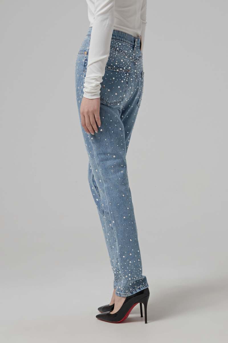 ALEXANDRE VAUTHIER Crystallized Denim Jeans - Indigo Wash