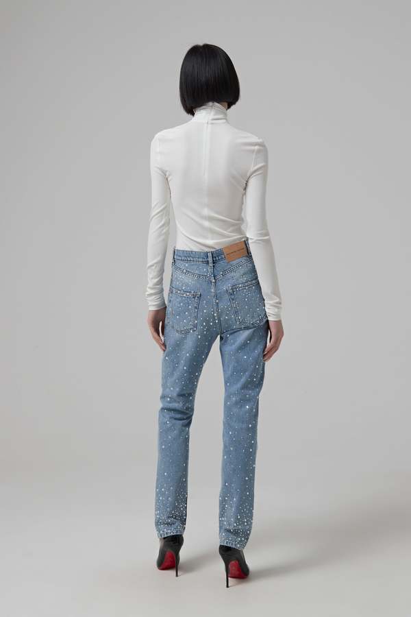 ALEXANDRE VAUTHIER Crystallized Denim Jeans - Indigo Wash