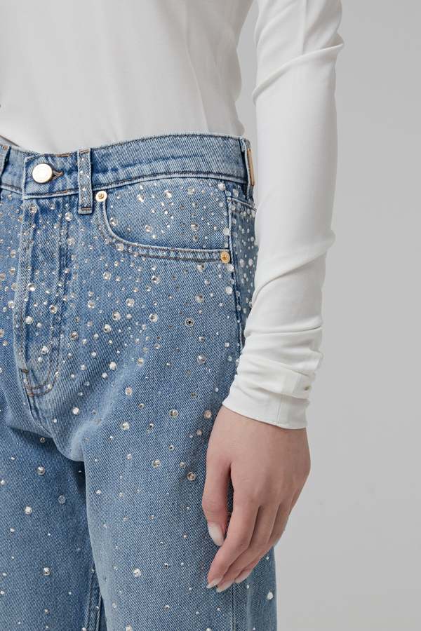 ALEXANDRE VAUTHIER Crystallized Denim Jeans - Indigo Wash