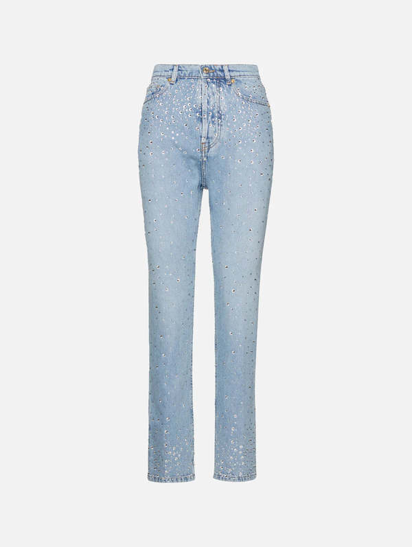 ALEXANDRE VAUTHIER Crystallized Denim Jeans - Indigo Wash