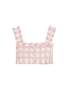 Oscar De La Renta Gingham Tweed Cropped Tank - Ivory/Pink - Thumbnail 7