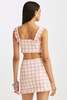 Oscar De La Renta Gingham Tweed Cropped Tank - Ivory/Pink - Thumbnail 9