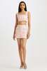 Oscar De La Renta Gingham Tweed Cropped Tank - Ivory/Pink - Thumbnail 10
